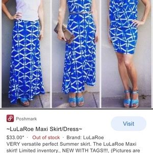 NEW! Lularoe maxi skirt dress Medium black orange